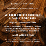 Soutenance de Doctorat : « Le décor sculpté religieux à Paris (1660-1760) »