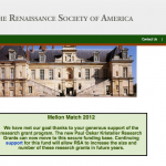 Appel à communication pour le congrès de Renaissance Society of America (New York, 27-29 mars 2014)