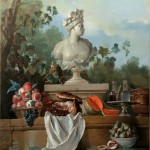 Nature morte au buste de l'Amérique, Jean-Baptiste Oudry, huile sur toile, 1722.
