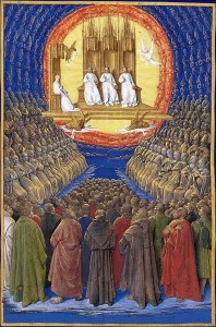 Jean Fouquet, Trinité et tous les saints, 1450, Heures d'Etienne Chevalier