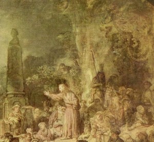Rembrandt, La Prédication de Saint Jean, Détail, Berlin, Gemaldegalerie