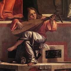Vittore CARPACCIO - presentation de Jesus au temple (detail: un ange musicien)