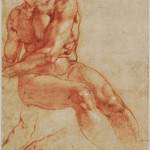 1510-11 Michelangelo, Seated Young Male Nude and Two_Arm_Studies