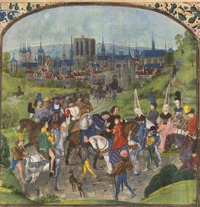 Vue de Paris, 'Chroniques de Froissart', manuscrit enluminé, XVe siècle