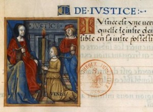 F. de Rochefort, Traités des Vertus Cardinales, Venise agenouillée devant-Justice