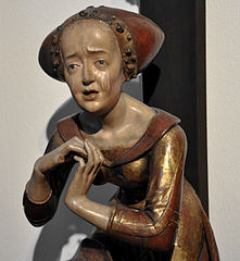Groupe sculpté, détail de Marie-Madeleine, vers 1490, Salzburg Museum