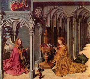 Barthélemy d'Eyck, Retable de l'Annonciation d'Aix, panneau central, 1443-1445