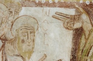 Saint-Savin, Noé sortant de l’arche, insciption peinte
