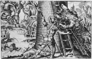 Copie d'après Martin van Heemskerck, Le sac de Rome, 6 mai 1527, 1555),