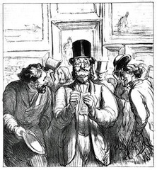 honore-daumier-la-promenade-du-critique-dart-influent-1865-lithographie